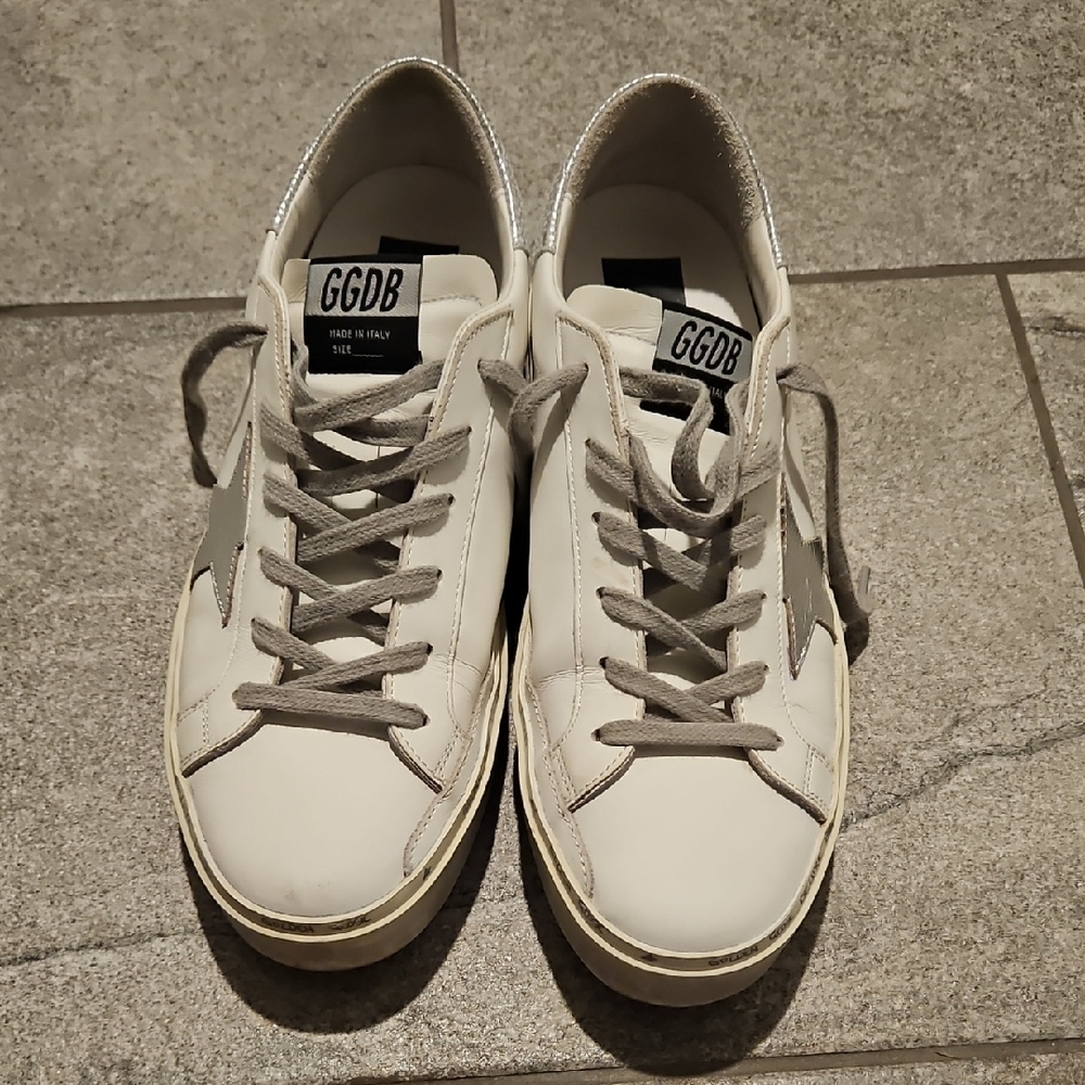 Golden Goose Deluxe Brand (GGDB) Sneakers – White w/ Silver Star